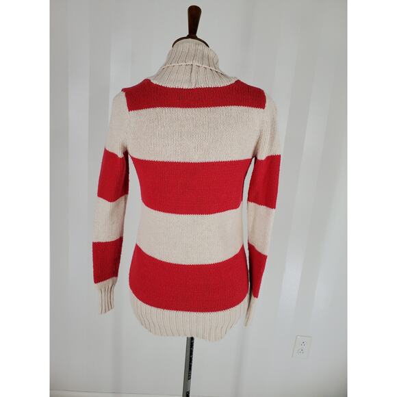 OLD NAVY Women's Beige & Pink Striped Button Up Sweater Sz XS - Picture 4 of 10